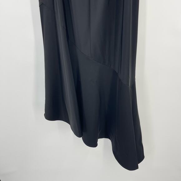 NBD | Brigitta Midi Dress in Black Satin Lace Asymmetrical Slip S - Picture 12 of 15